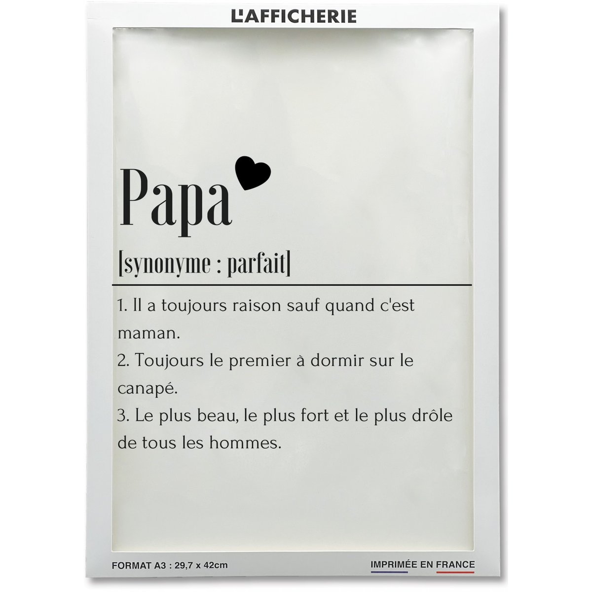 Affiche Définition Papa 2 blanc, L'AFFICHERIE