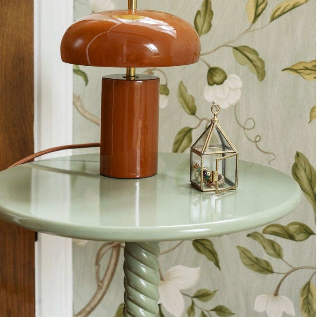 Table basse d'appoint guéridon métal vert jade, MADAM STOLTZ