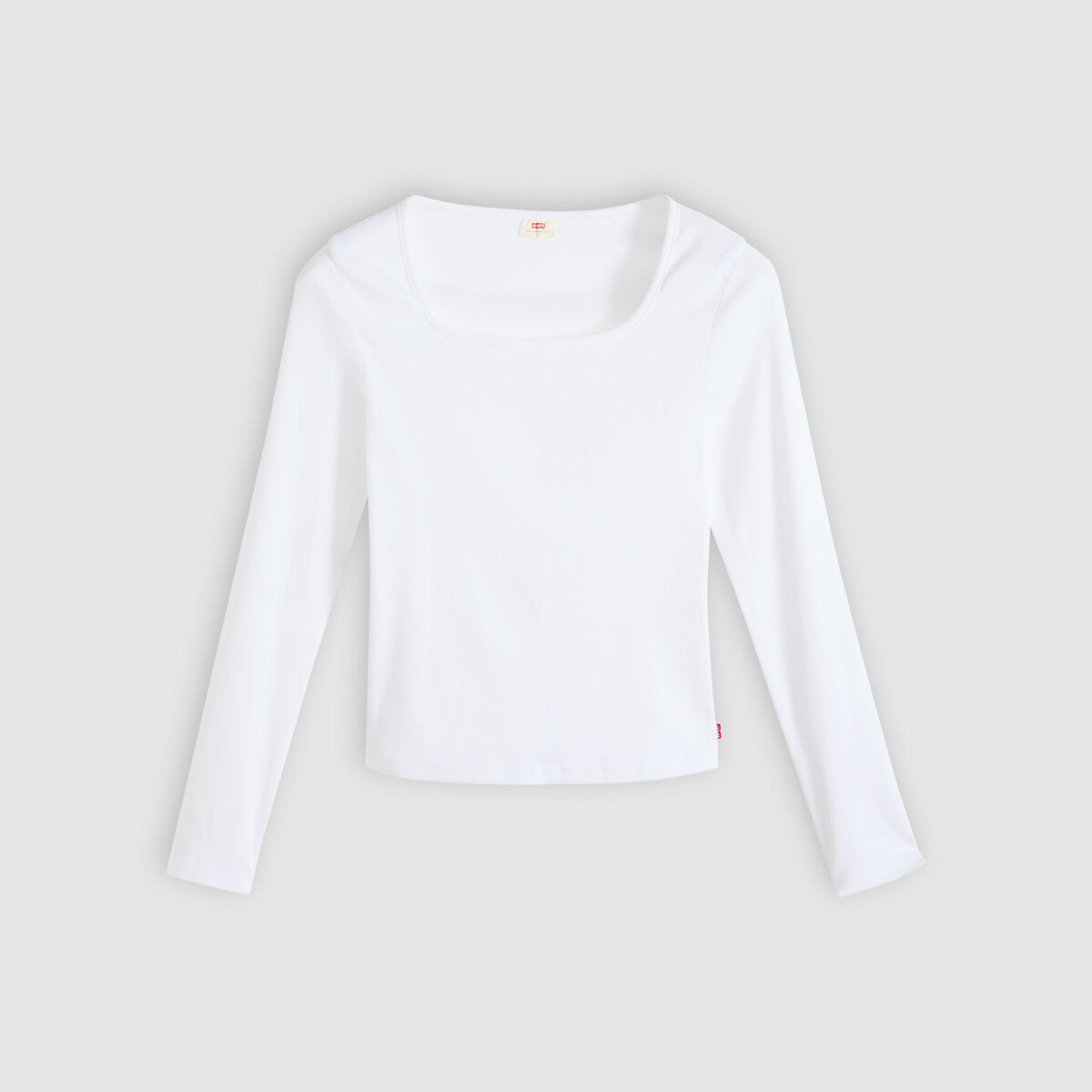 T-shirt met lange mouwen en vierkante hals wit, LEVI'S