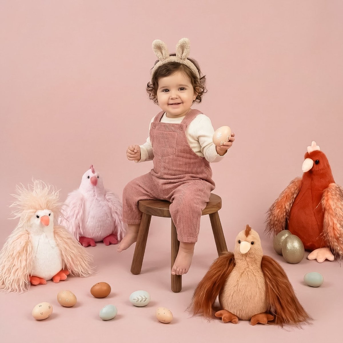 Peluche poulette petit modèle 20 cm orange, HISTOIRE D'OURS