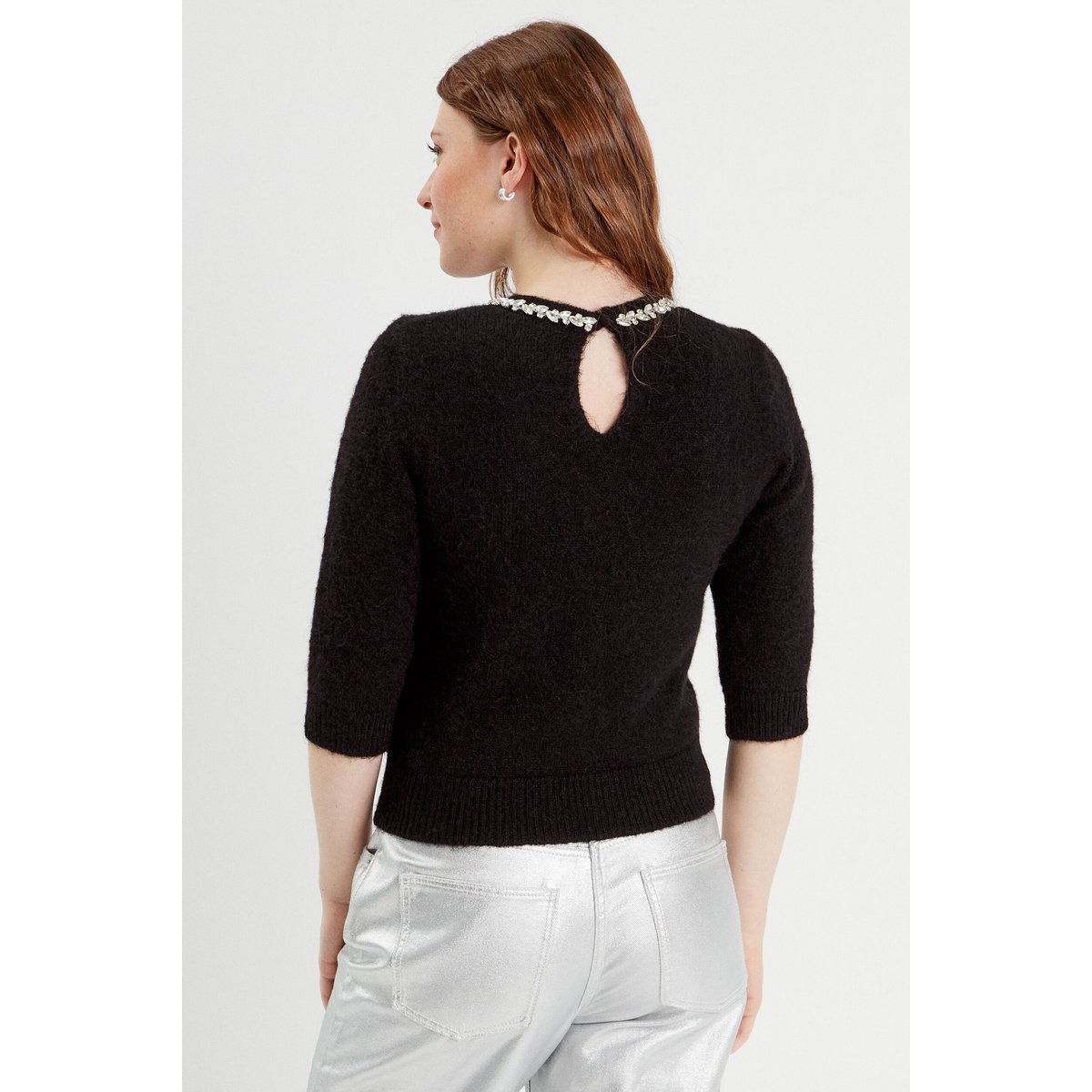 Pull manches courtes noir, CACHE CACHE