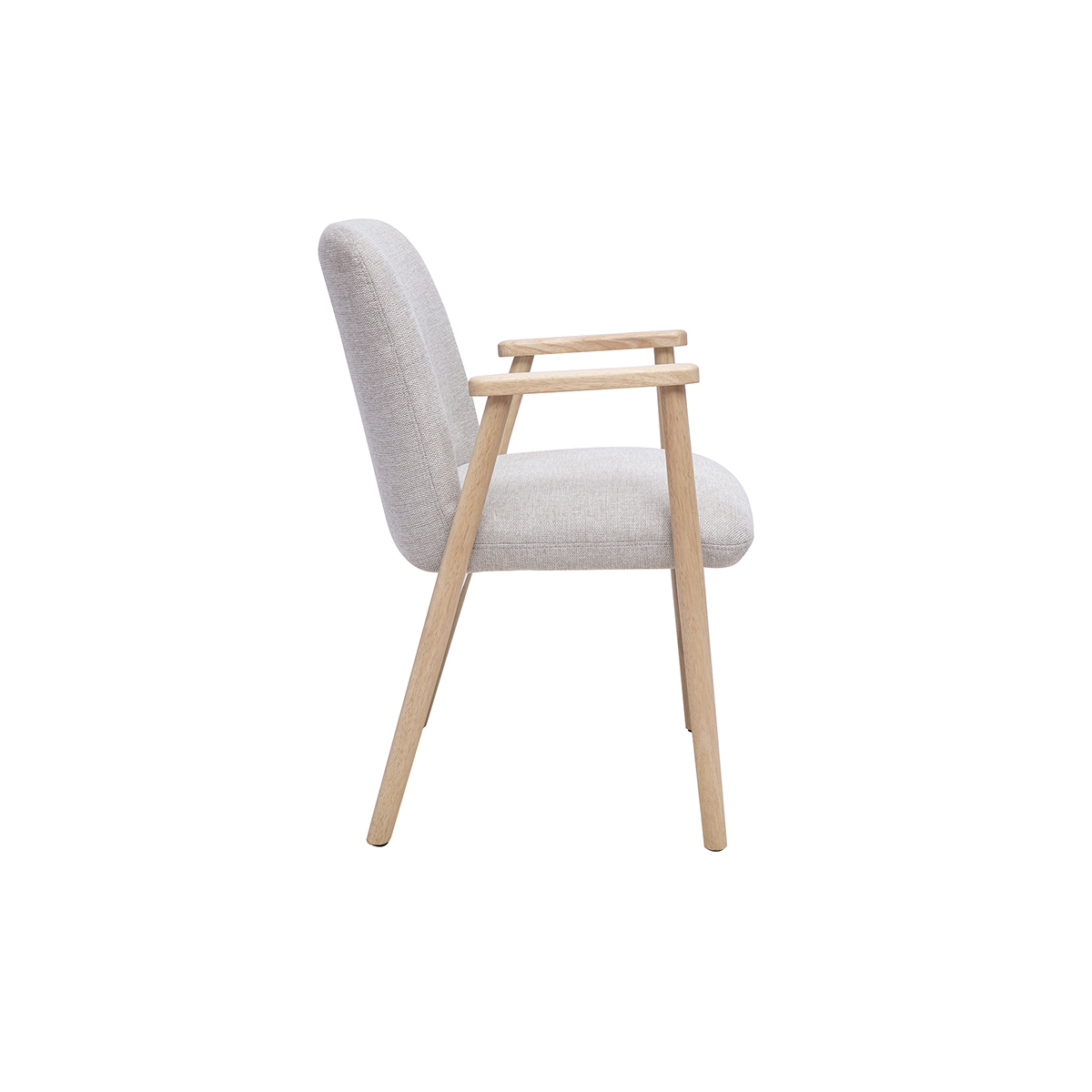 Chaises en tissu effet velours texturé beige et bois clair (lot de 2) KITTY beige, MILIBOO