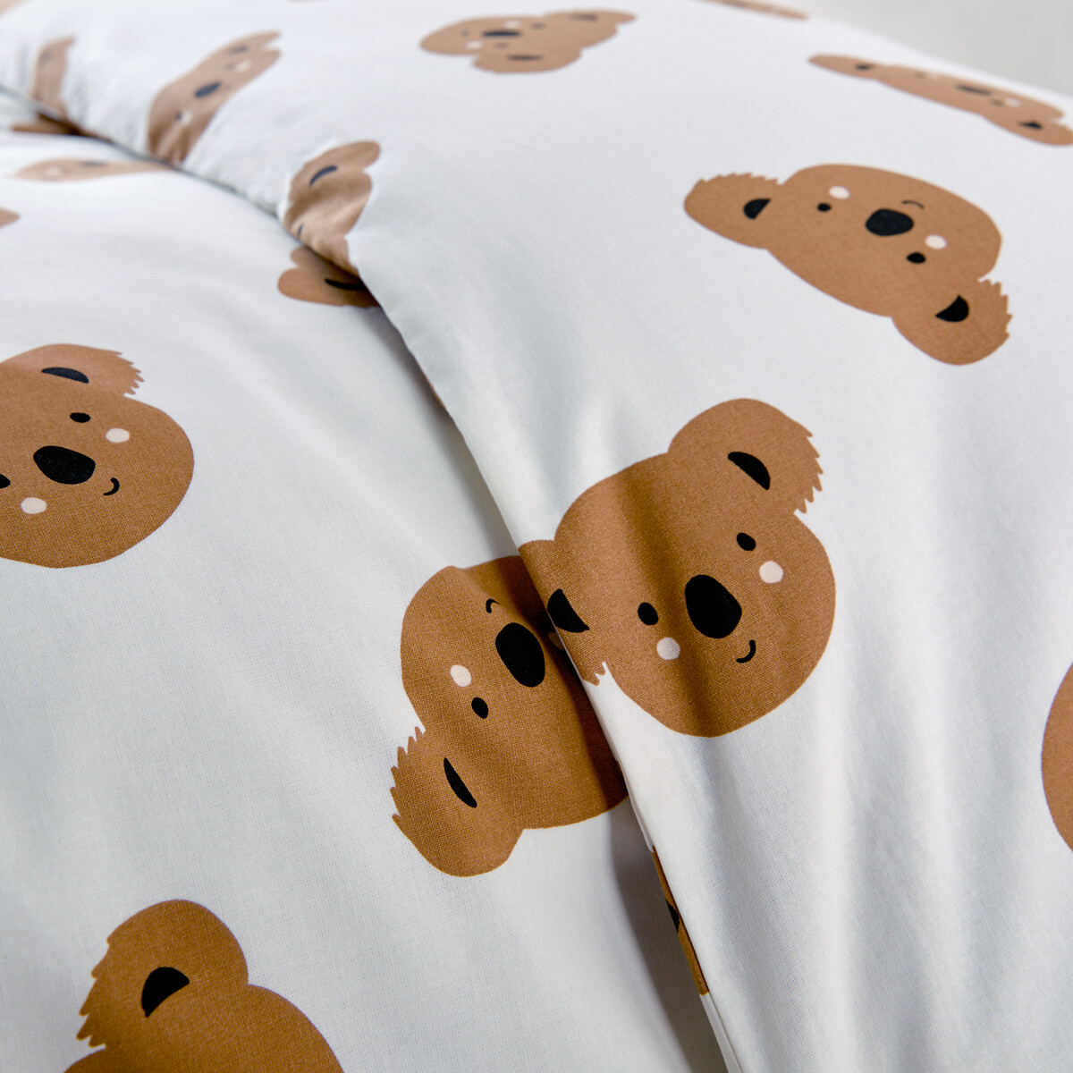 Parure de lit enfant 50% coton recyclé, taie carrée, KOALA imprimé animal, LA REDOUTE INTERIEURS