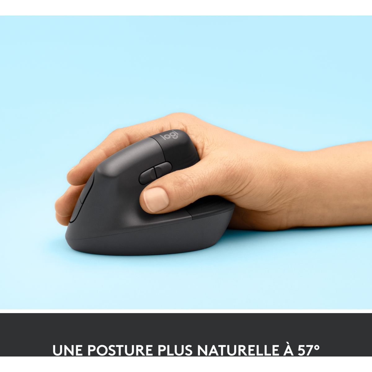 Souris sans fil Lift Ergonomique Silencieuse Graphite gris, LOGITECH