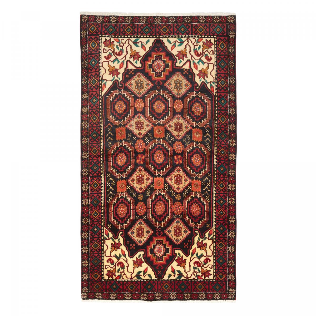 Tapis d'orient, motif oriental artisanal, noué main, BALUTSCH 4 multicolore, beige, bordeaux, UN AMOUR DE TAPIS