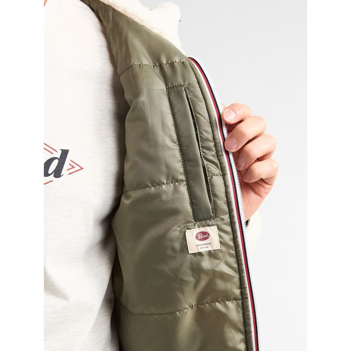 Parka à capuche vert/blanc, PETROL INDUSTRIES