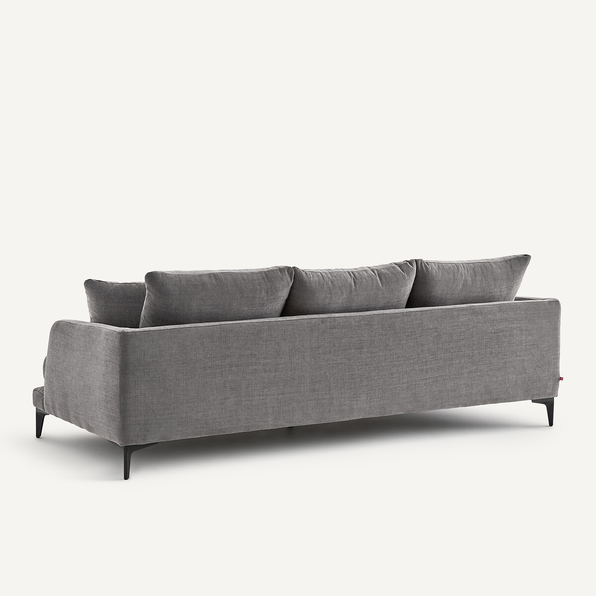 Canapé droit, 3 ou 4 places, en polyester et coton, MODERNISTE gris stone, EMMANUEL GALLINA X AM.PM