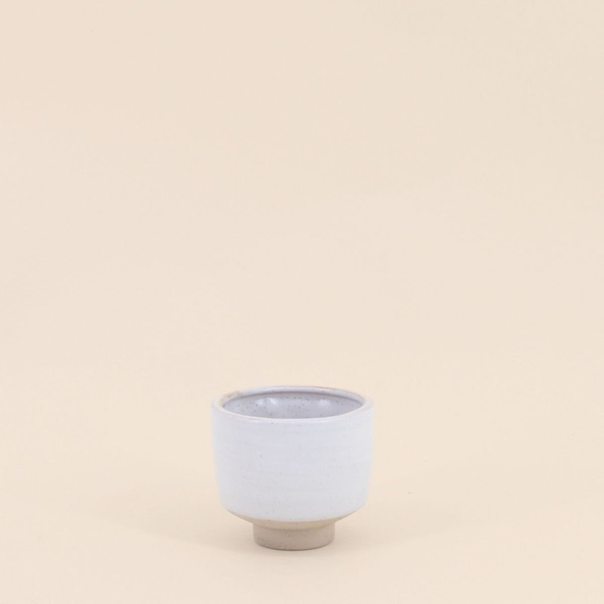 Lot de 2 photophores en céramique 8,5x7,7cm beige, ORNAMI