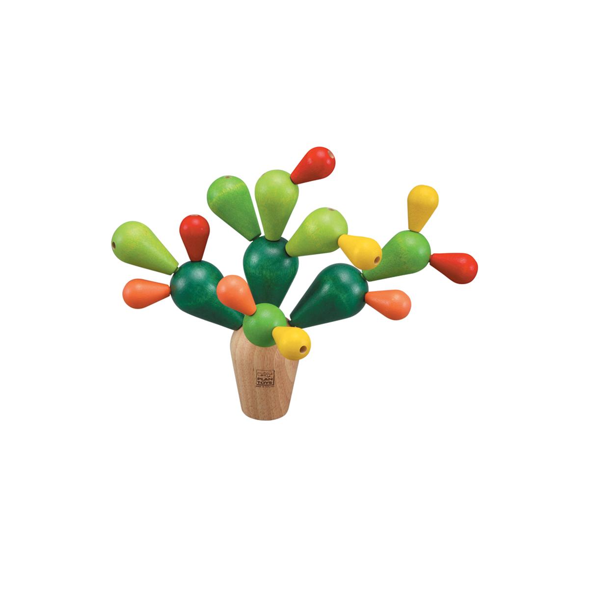 Jeu d'équilibre Mikado cactus vert, rouge, beige, PLAN TOYS