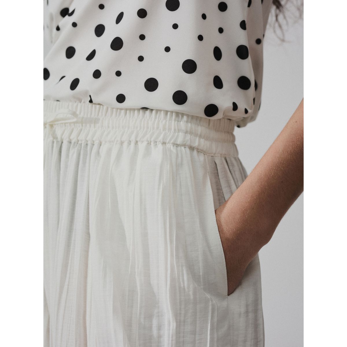 Pantalon bouffant effet froissé écru, NEXT