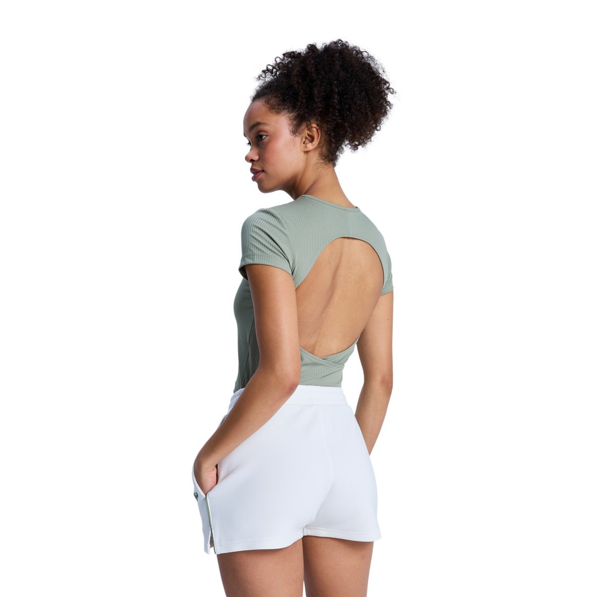 Short taille élastique RISE & VIBE. blanc coconut milk, ROXY