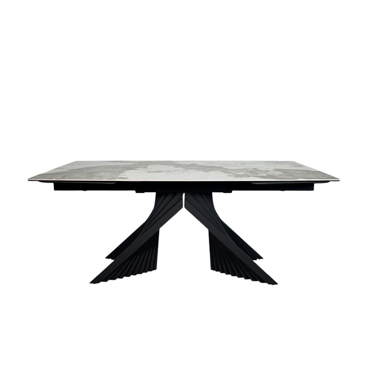 Table extensible céramique - pied origami 180-280 cm LOMBARDIE blanc, PIER IMPORT