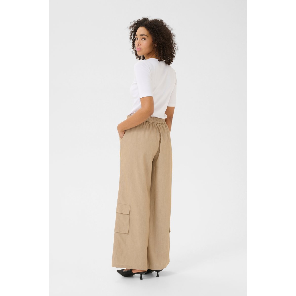 Casual pants beige silver mink melange, KAFFE