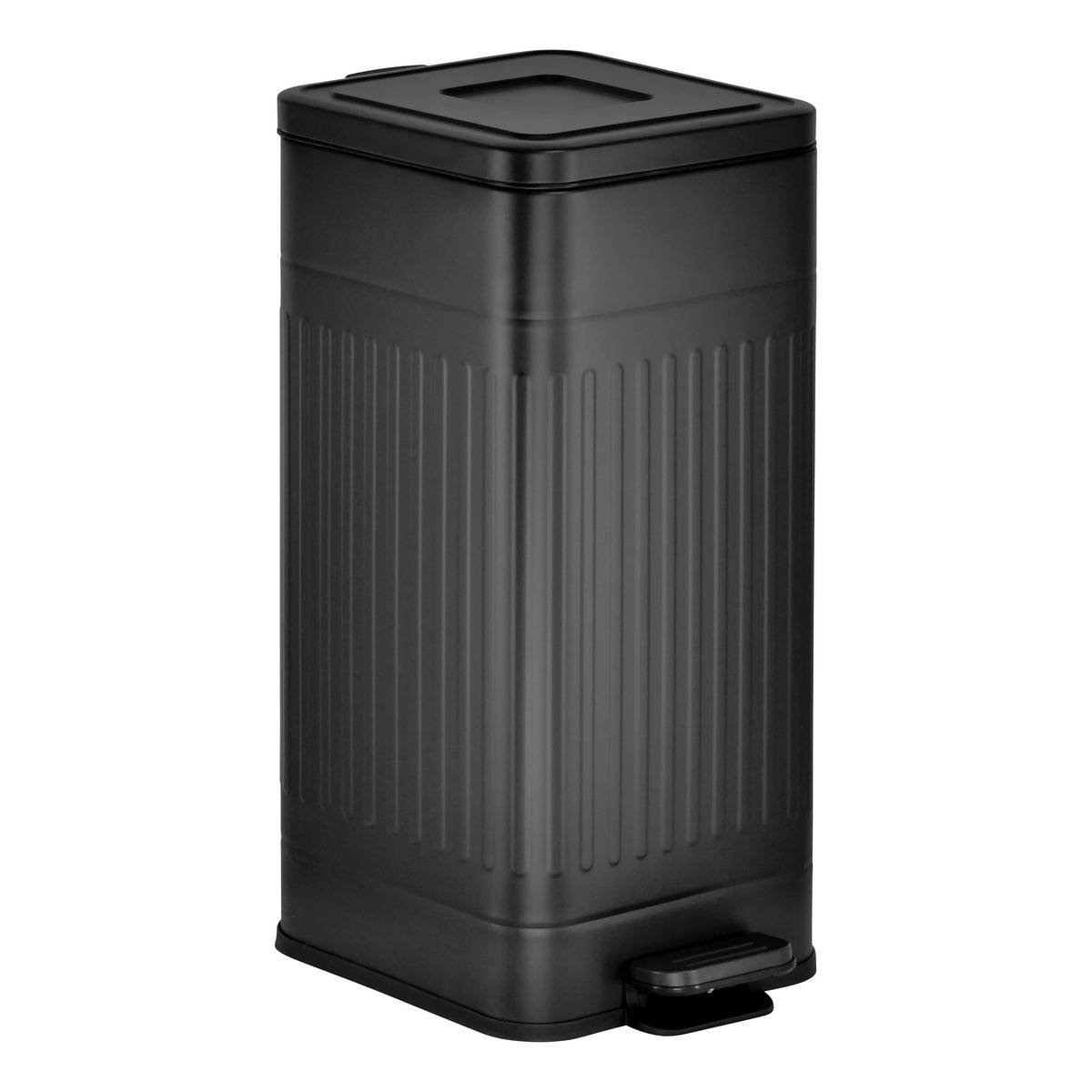 Poubelle de cuisine à pédale 30L carrée NOVA noir, 5FIVE SIMPLY SMART