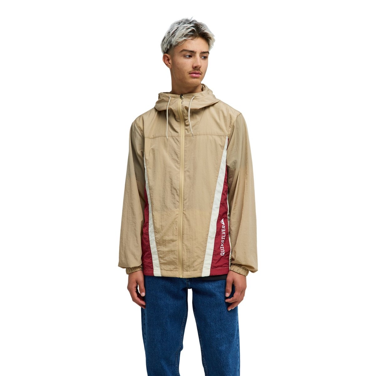 Veste coupe-vent à capuche CLICKER beige khaki, QUIKSILVER