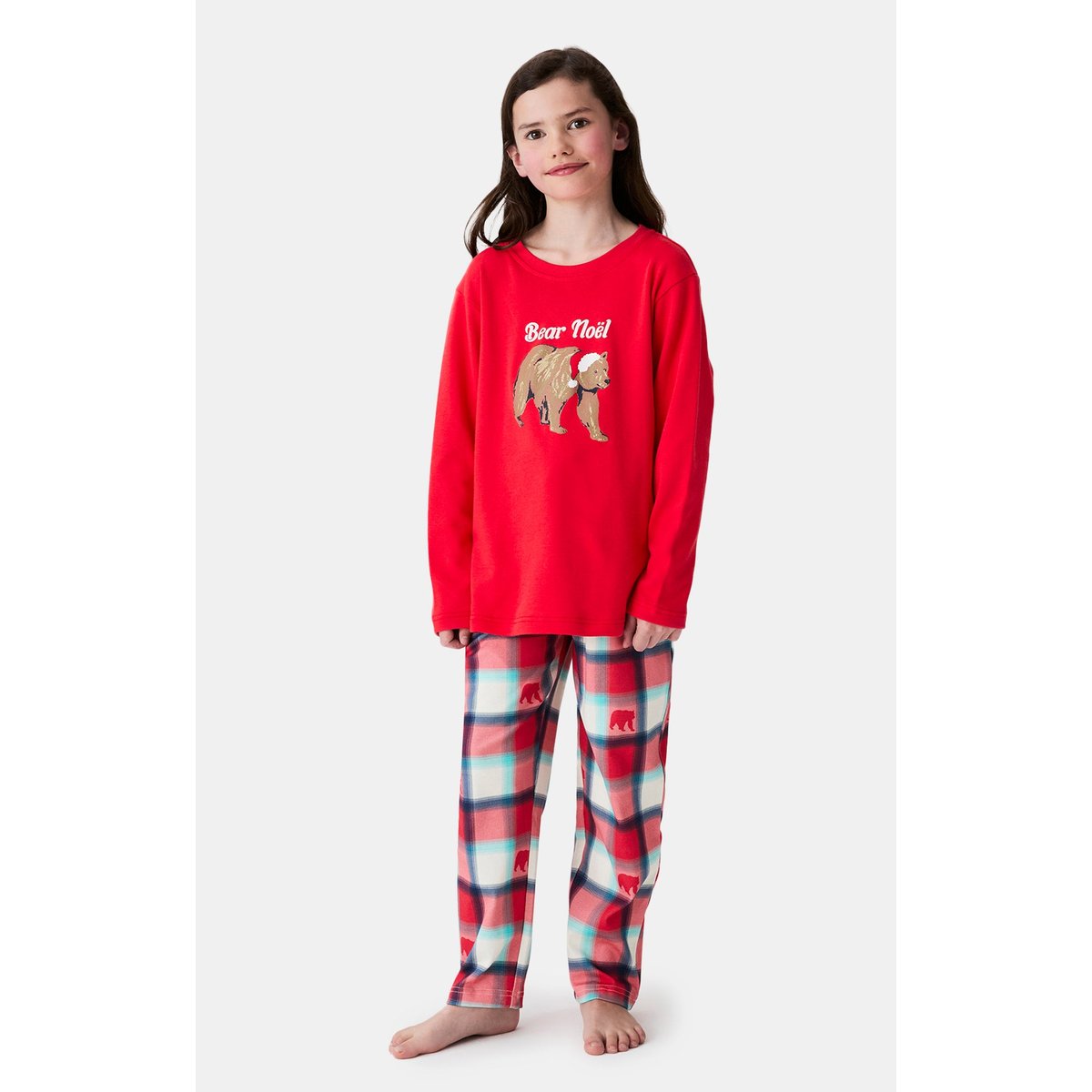 Pyjama enfant en coton imprimé Bear Noël rouge, ARTHUR