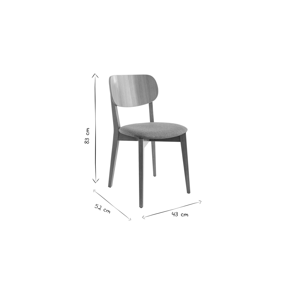Chaises vintage en bois clair chêne et tissu effet velours vert céladon (lot de 2) LUCIA vert lagon, MILIBOO