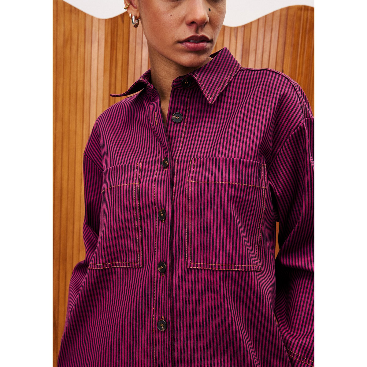 Robe  en coton DIANELLA rose fuchsia, FRNCH