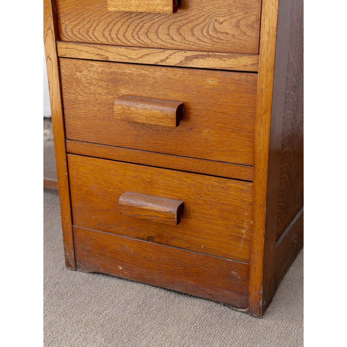 Bureau en chêne Yvan N°550 - Bon état bois clair, DEBONGOUT