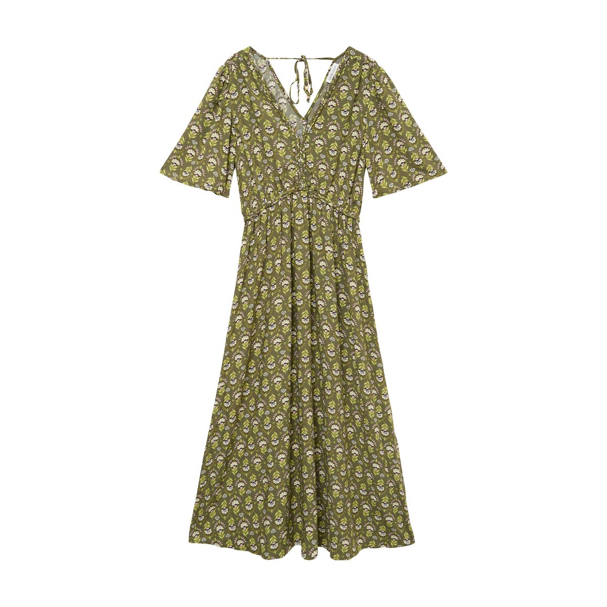 Robe longue manches courtes vert, CACHE CACHE
