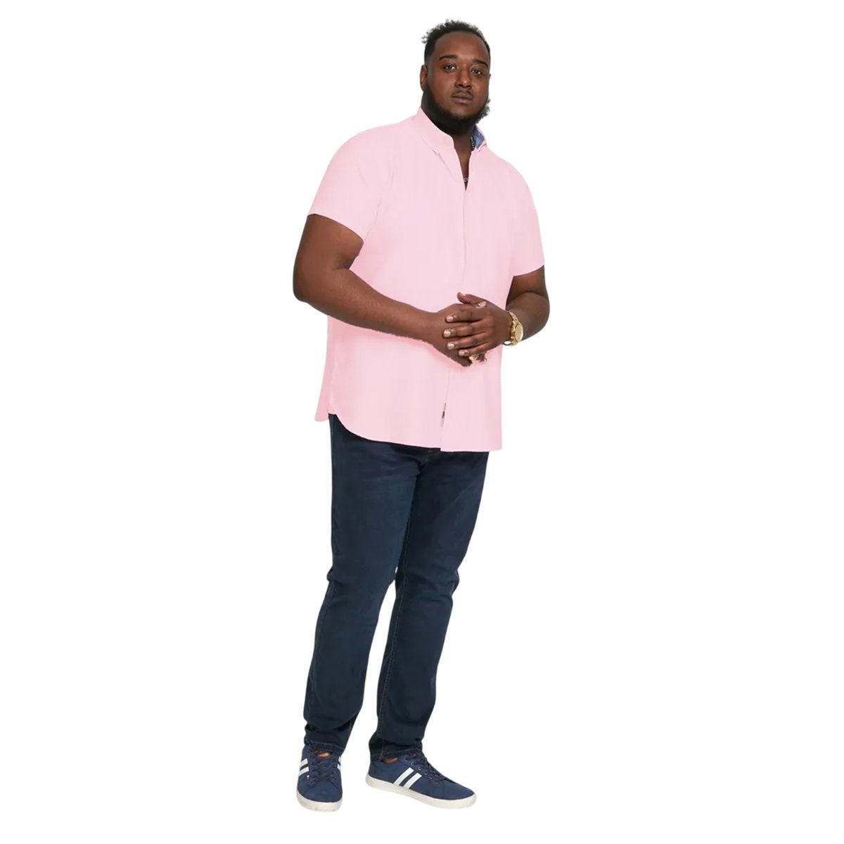 Chemise manches courtes grande taille JAMES bleu ciel, DUKE