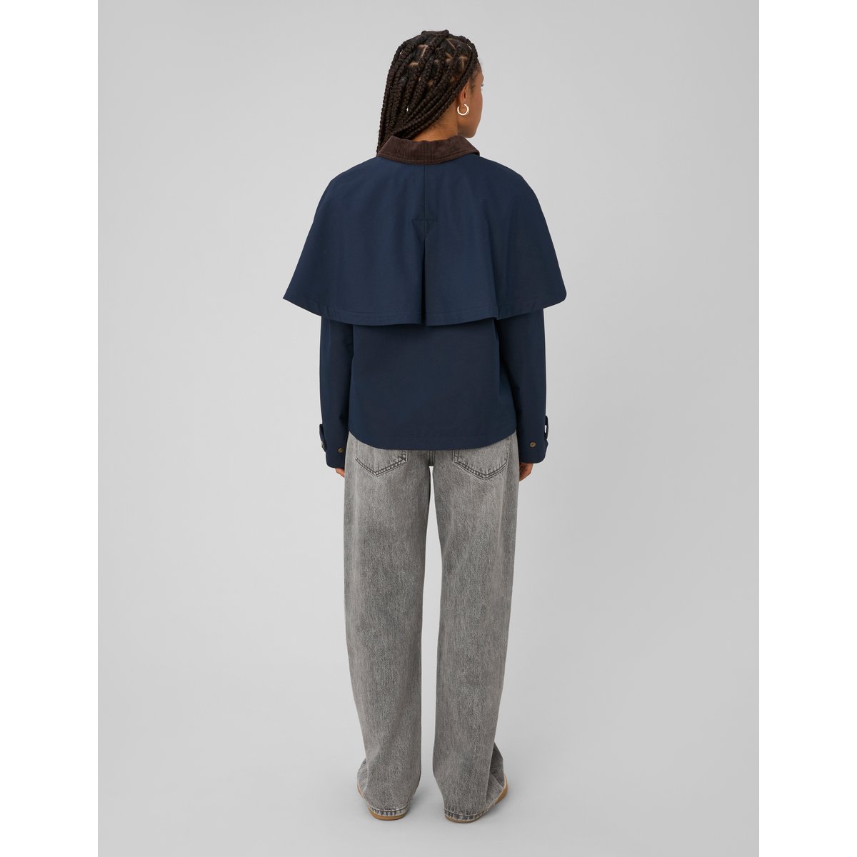 Veste cape amovible bleu foncé, BZB