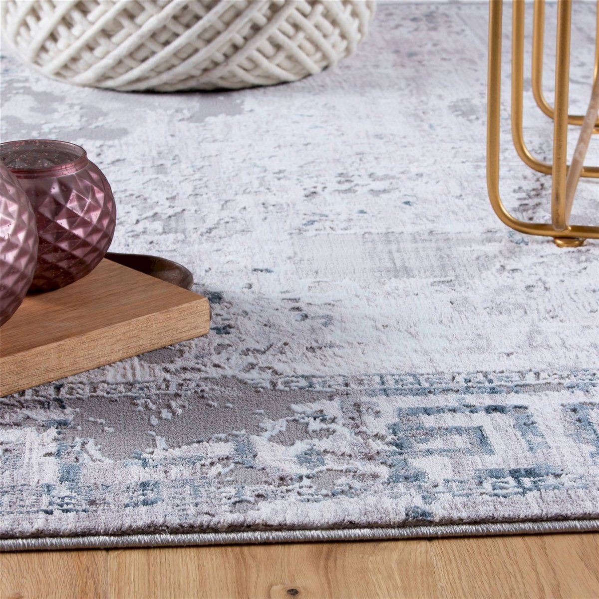Tapis rectangulaire effet 3d, Olivo taupe sable et écru moucheté, ARTE ESPINA