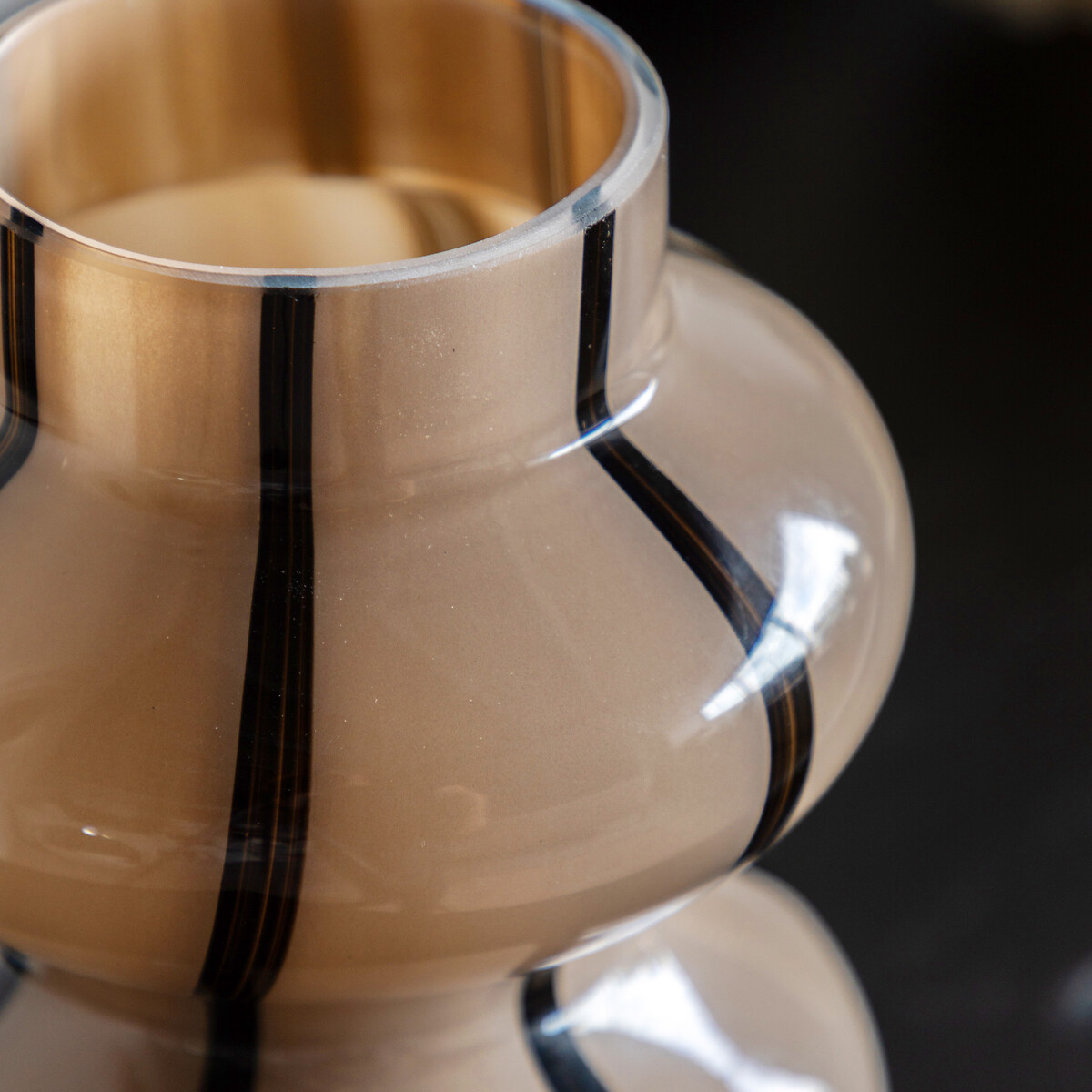 20cm Forma Swirl Glass Vase in Camel & Black brown , ÉDITÉ