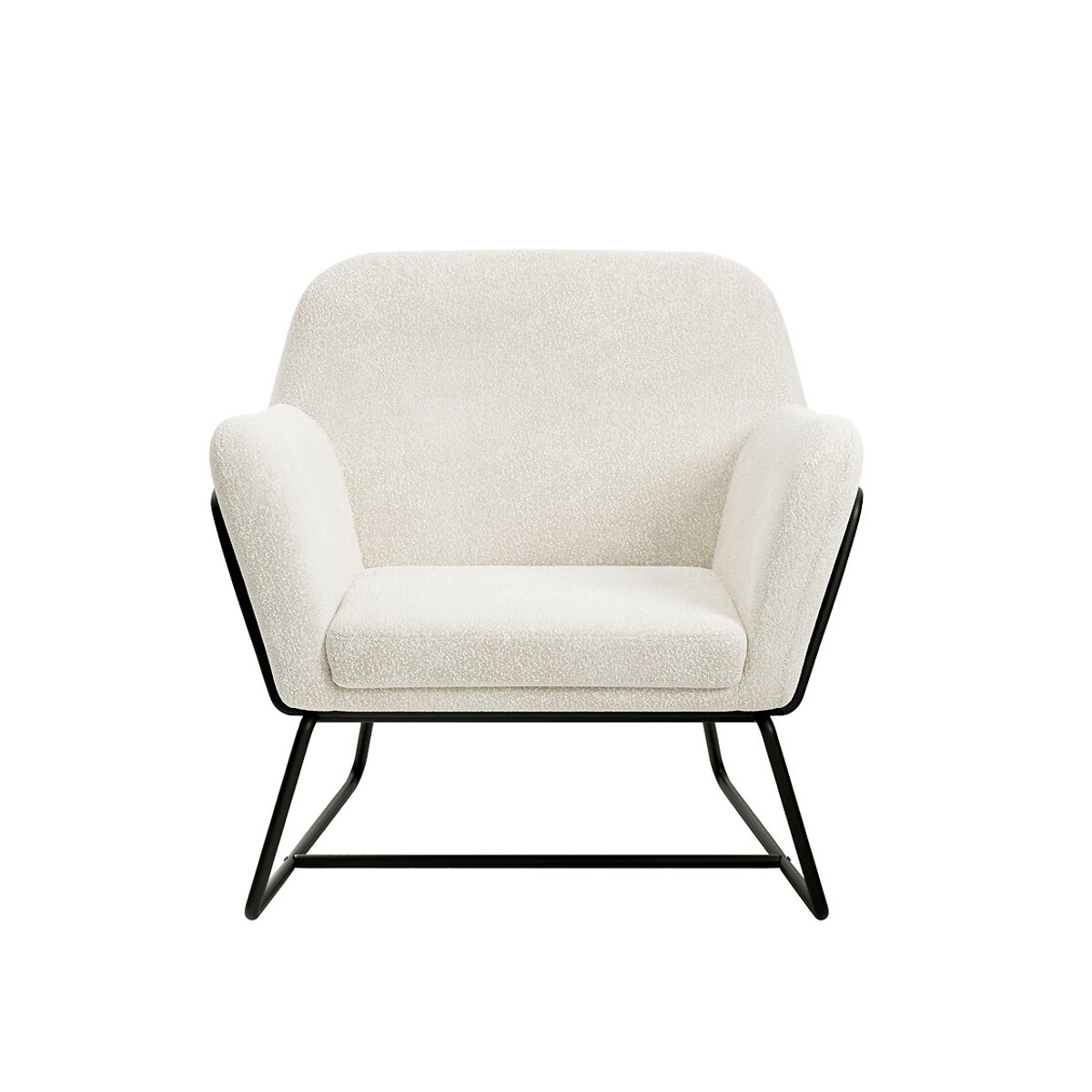 Bouclé Accent Armchair ivory, SO'HOME