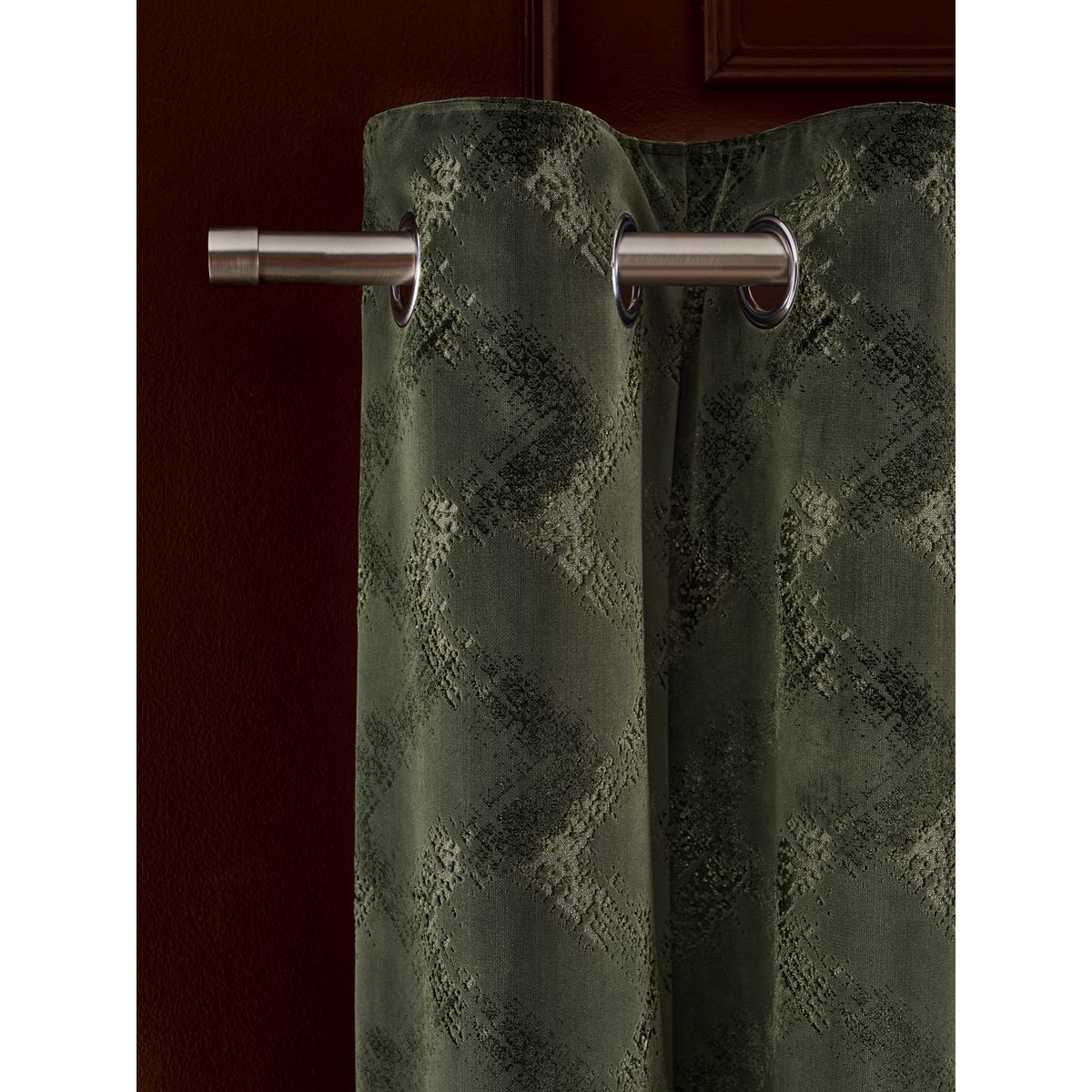 Rideaux doublés à œillets collection luxe vert, NEXT