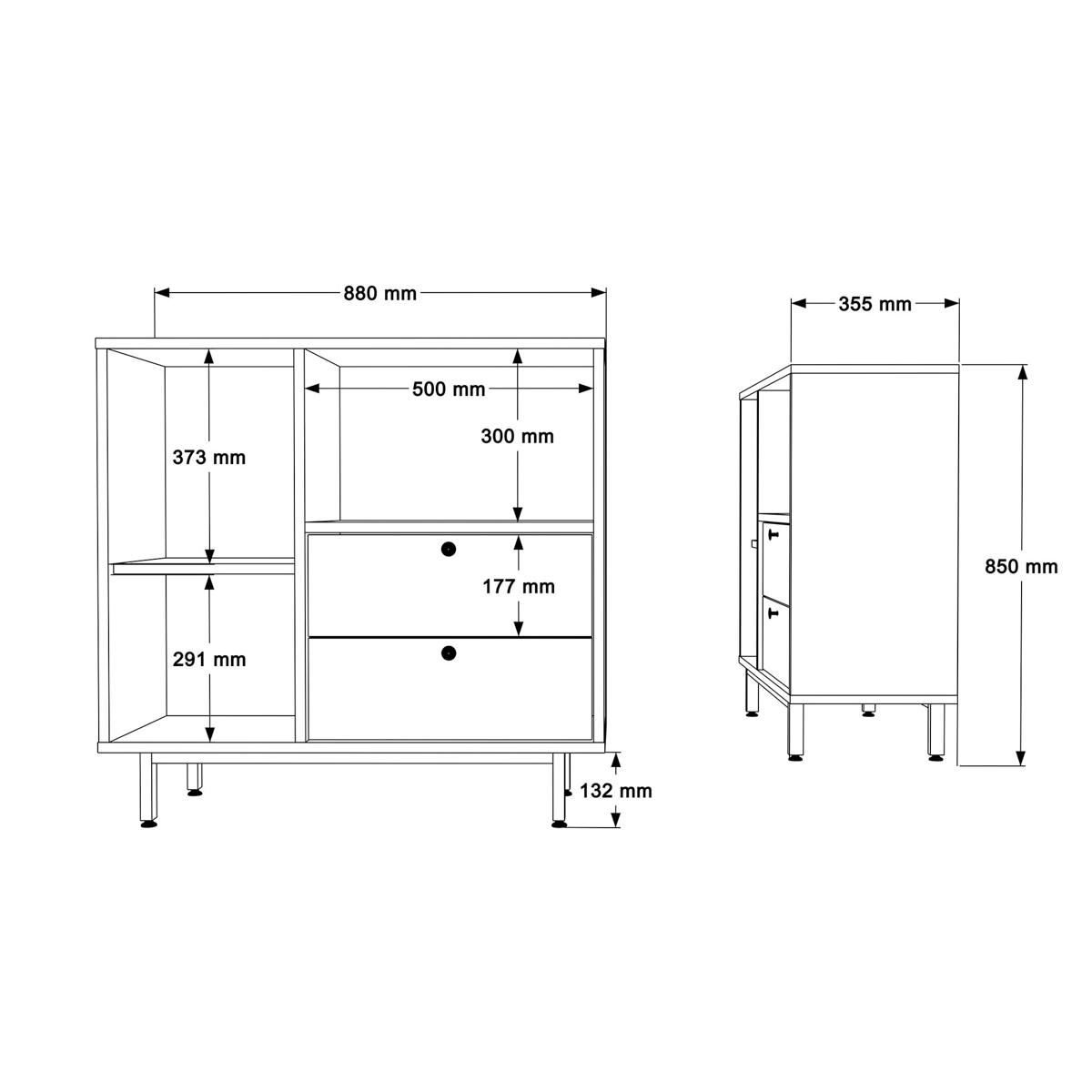 Meuble de cuisine avec niche micro-ondes JENA blanc, PIER IMPORT