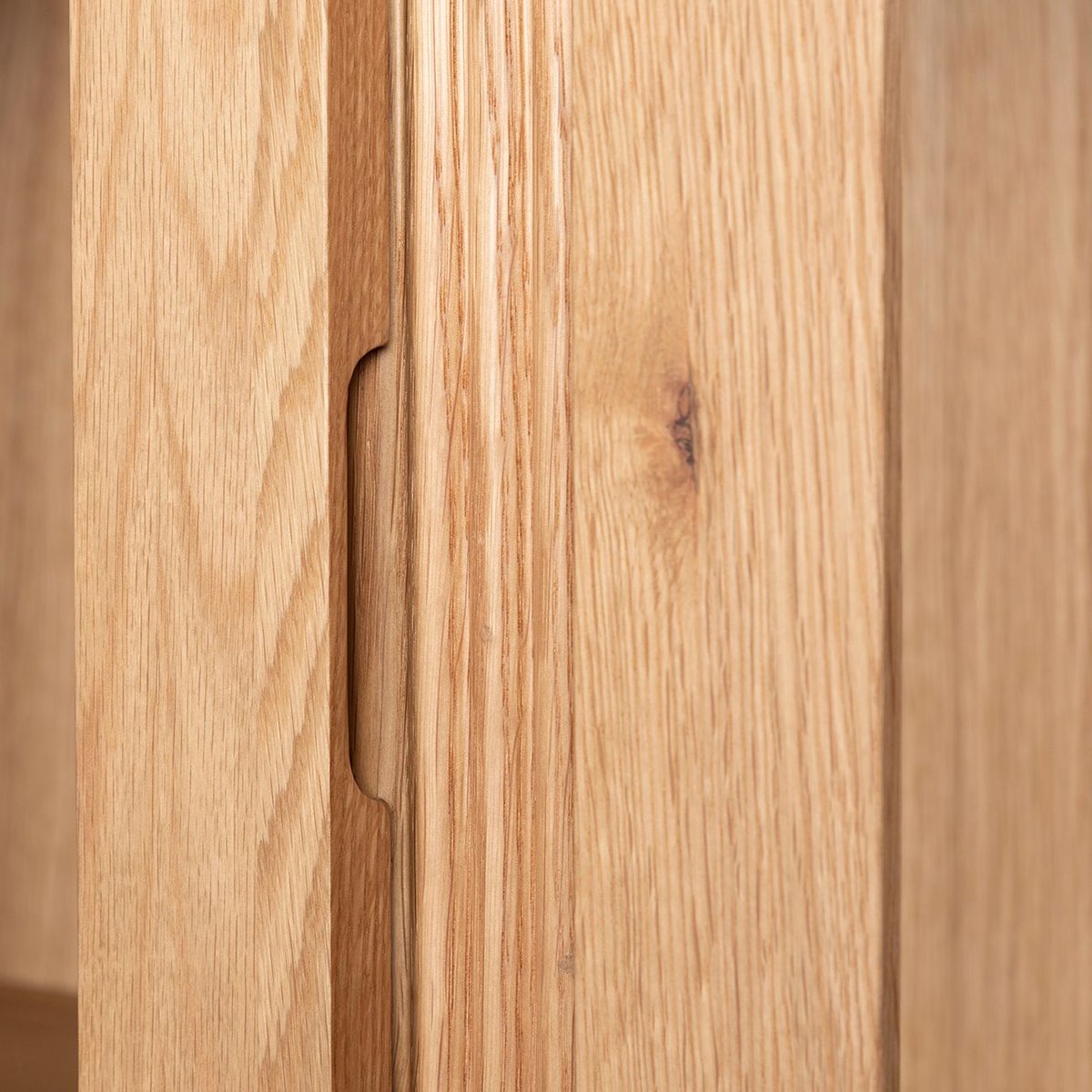 Vitrine 4 portes 2 en verre et 2 en bois naturel, ZAGO