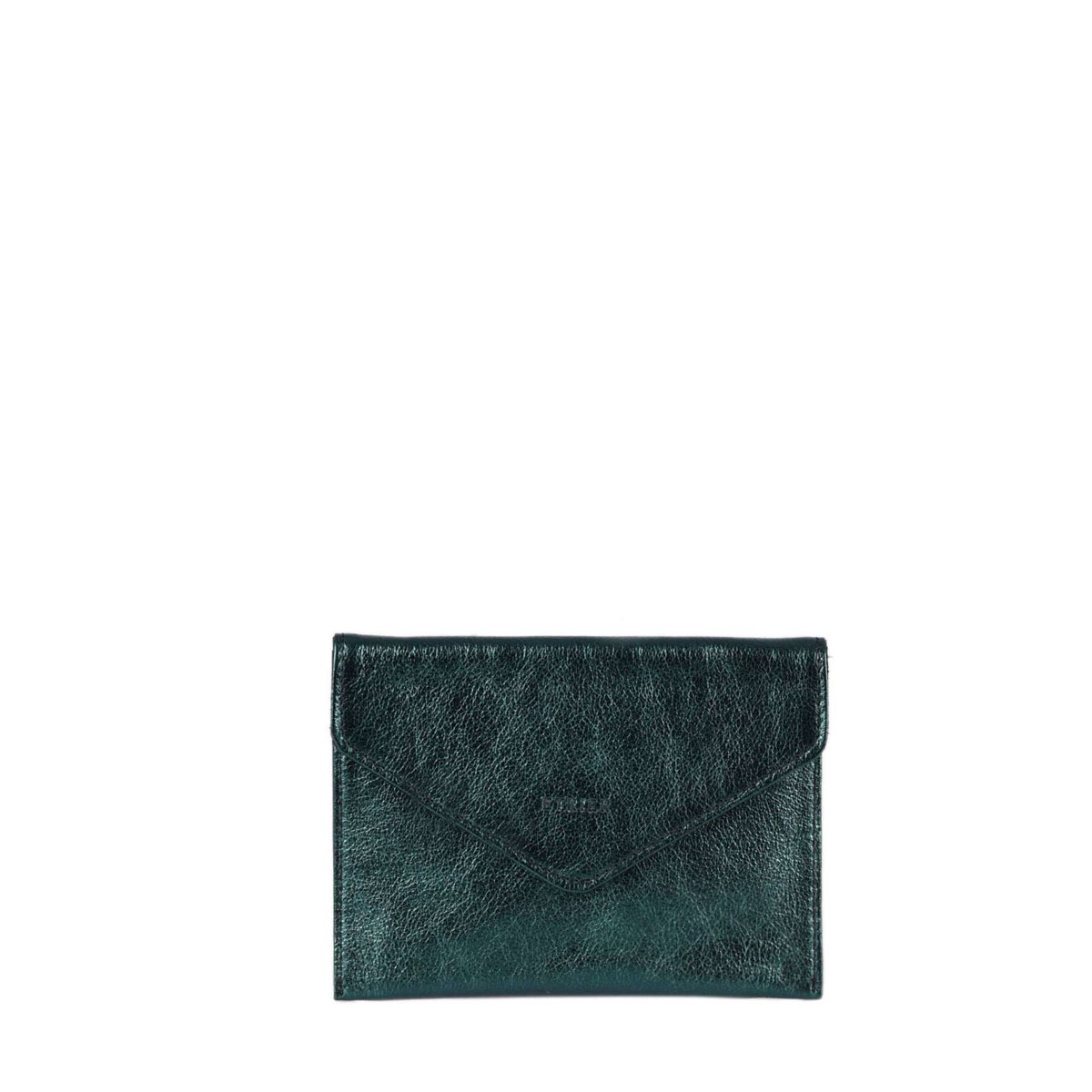 Porte-papiers Etincelle Irisée cuir petrole, ETRIER