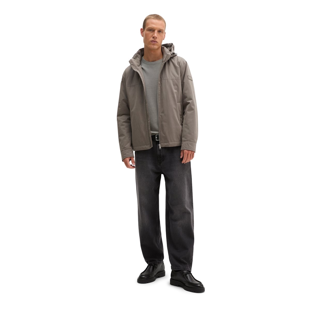 Veste coupe classique avec capuche amovible gris, MARC O'POLO