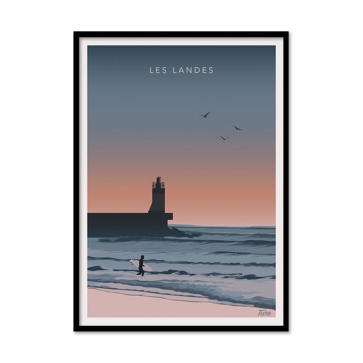 Affiche d'art - Les Landes Version 3 - TuroMemoriesStudio violet, WALL EDITIONS