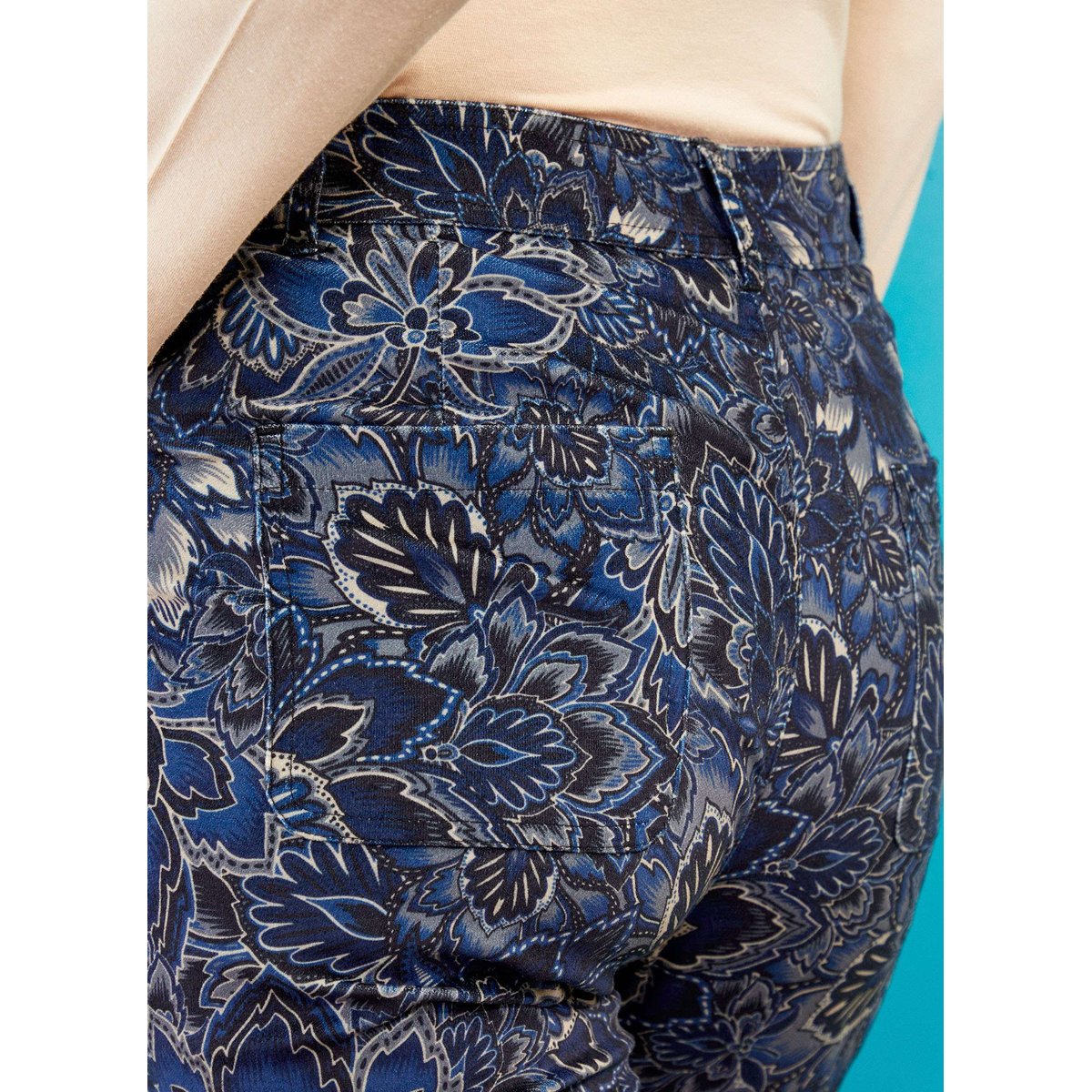 Pantalon droit velours stretch GILS bleu nuit vesturland, LA FIANCÉE