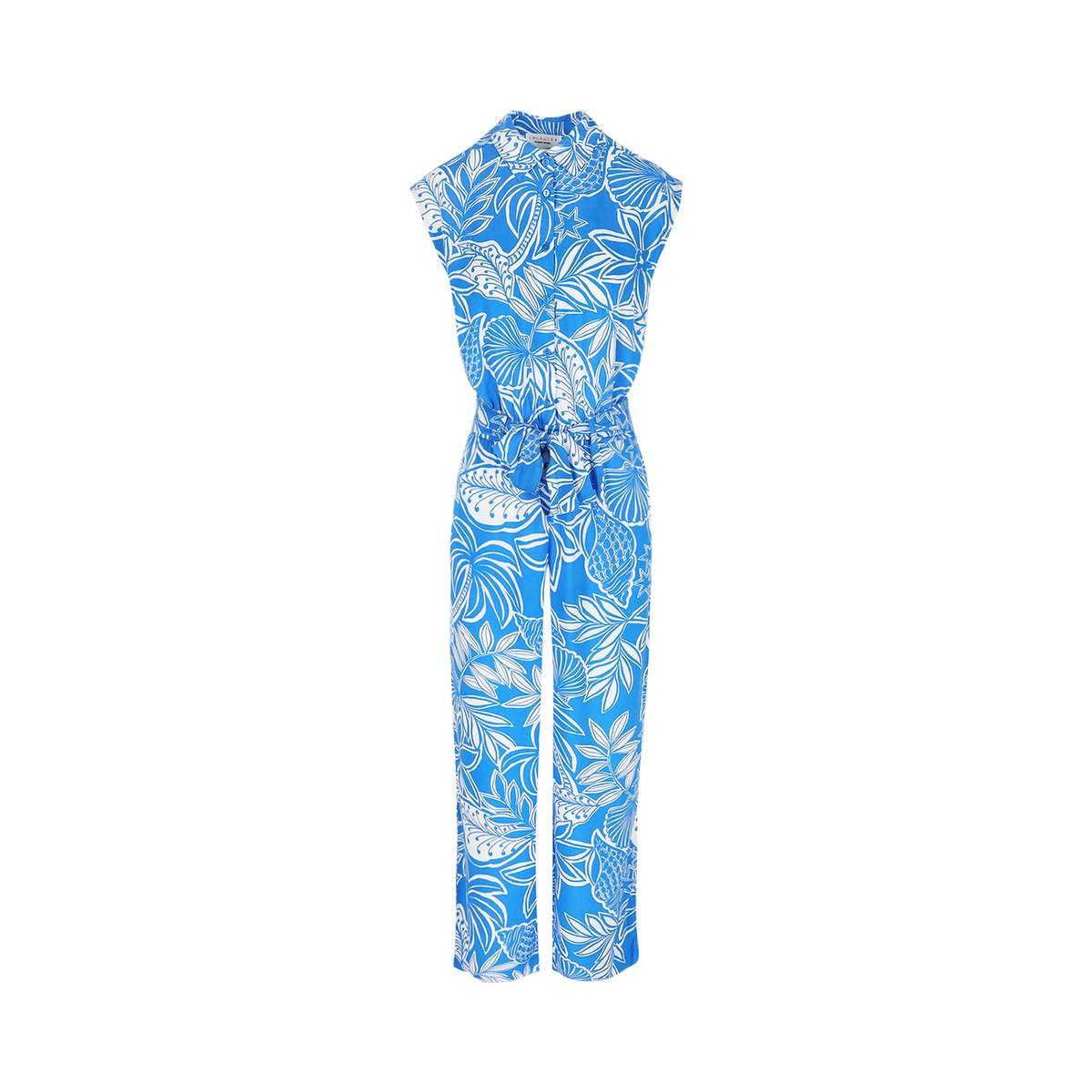 Combinaison col polo imprimé bleu, LOLALIZA