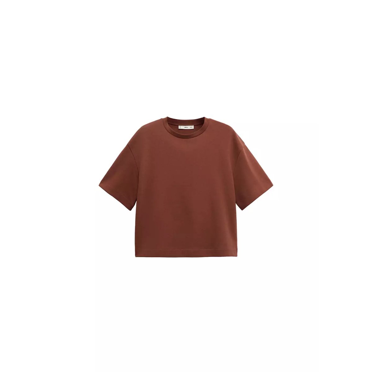 T-shirt en coton oversize rouge-orangé, MANGO