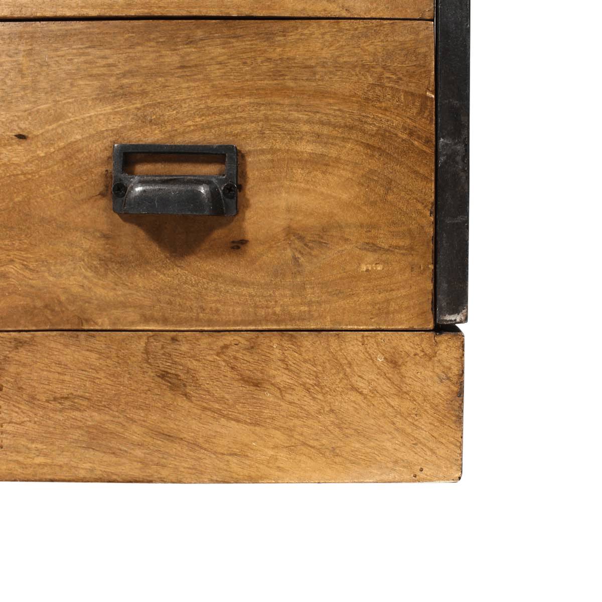 Petite bibliothèque en métal et bois de manguier  MARCEL bois clair, MADE IN MEUBLES 
