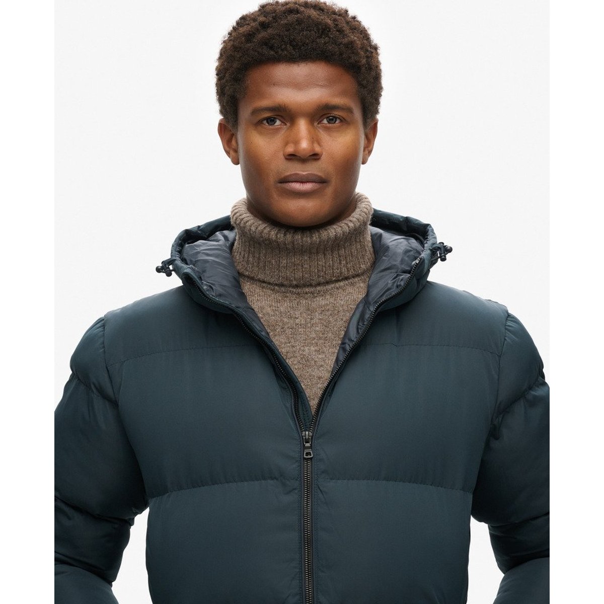 Doudoune extra longue bleu marine éclipse, SUPERDRY