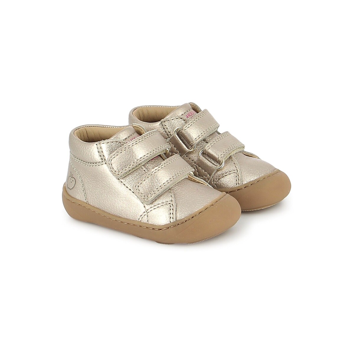 Baskets montantes Barefoot à scratchs, en cuir, PLUM EASY doré, SHOO POM