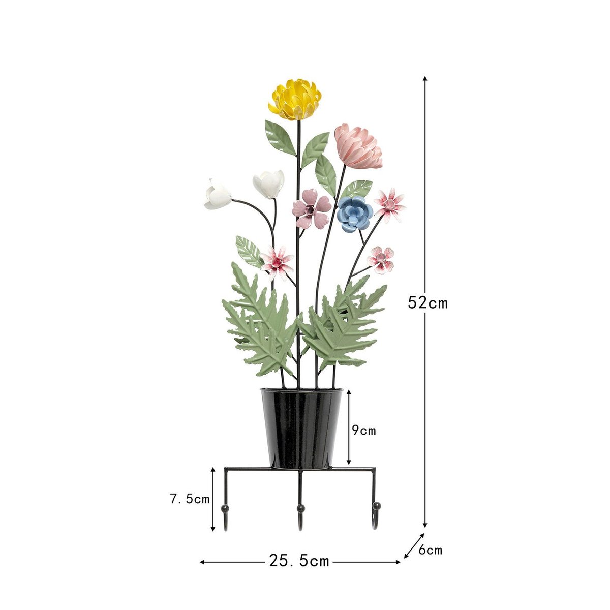 Portemanteau mural pot de fleurs multicolore, KARE DESIGN