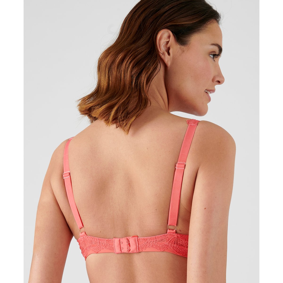 Soutien-gorge sans armatures forme foulard rose corail, DAMART