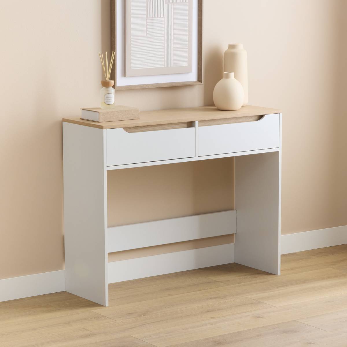 Console rectangulaire avec tiroirs LUMA blanc, 5FIVE SIMPLY SMART