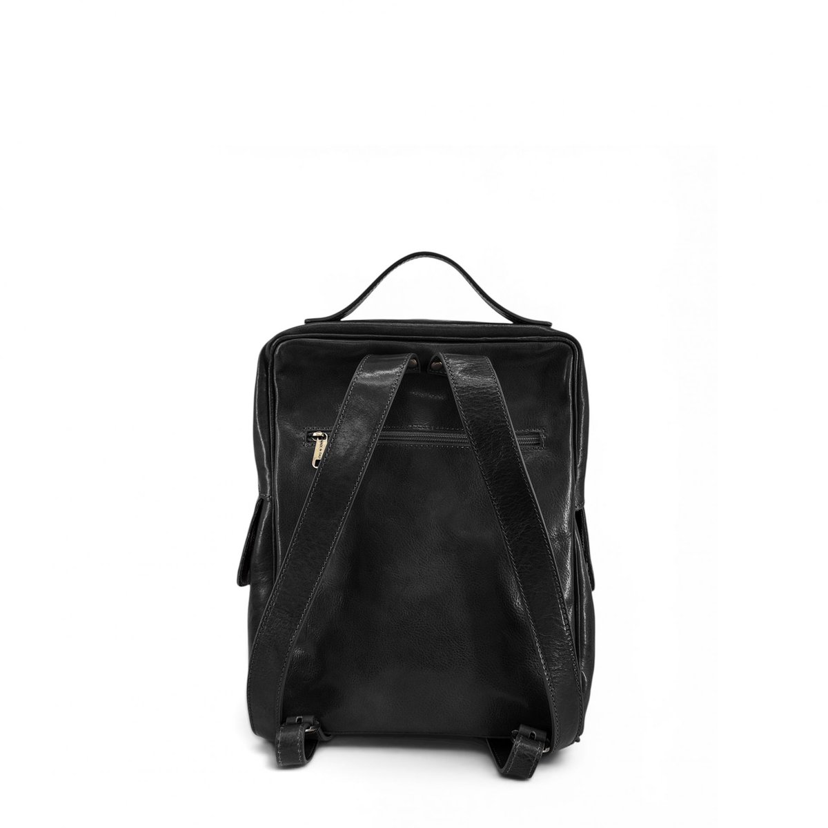 Sac à dos en cuir lisse OSLO noir, OH MY BAG