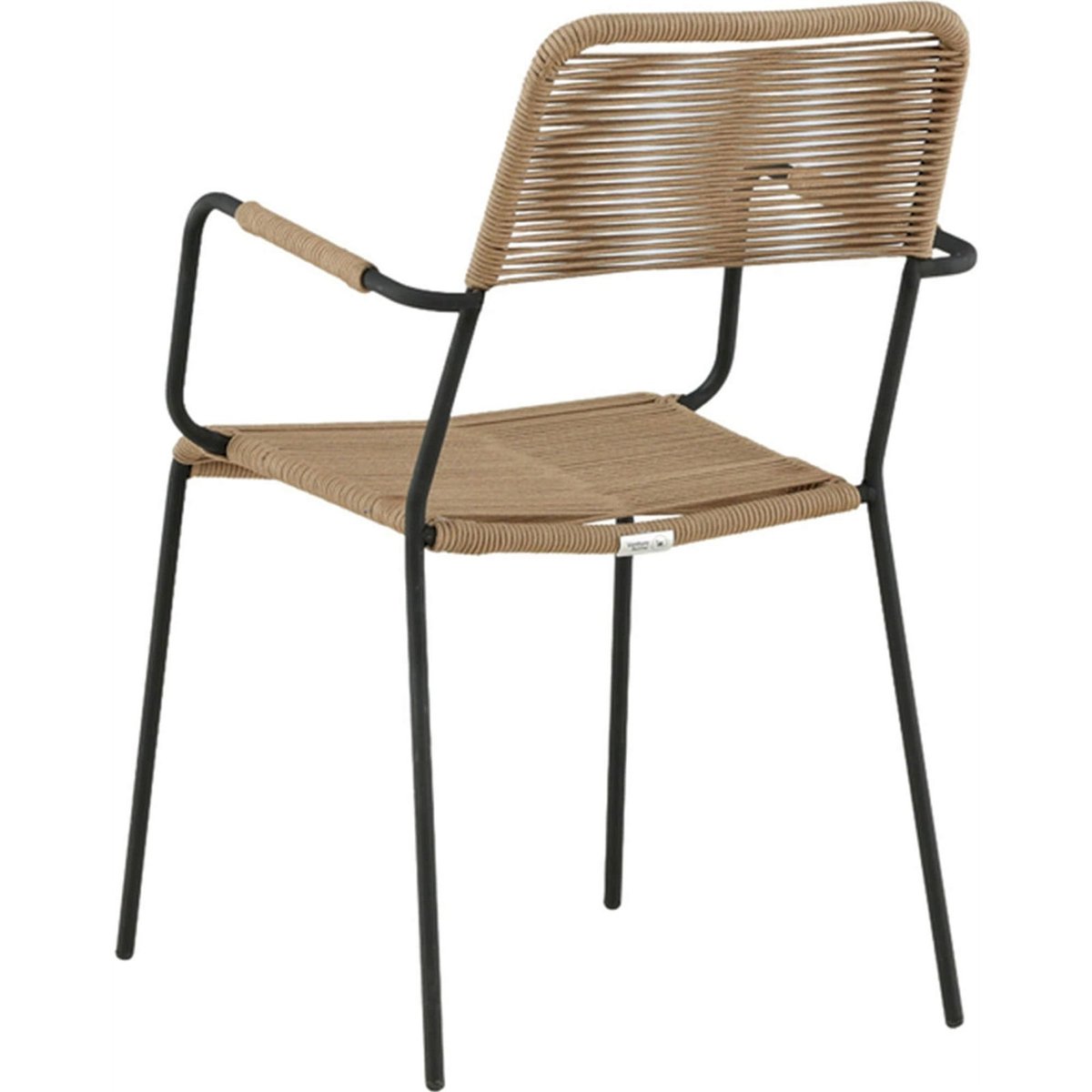 Chaise de jardin empilable SUBTLEY tressée beige et noir, RECOLLECTION