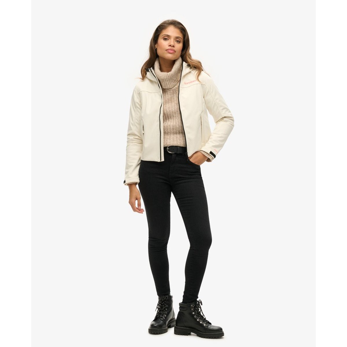 Veste à capuche Softshell CODE Trekker riz blanc, SUPERDRY