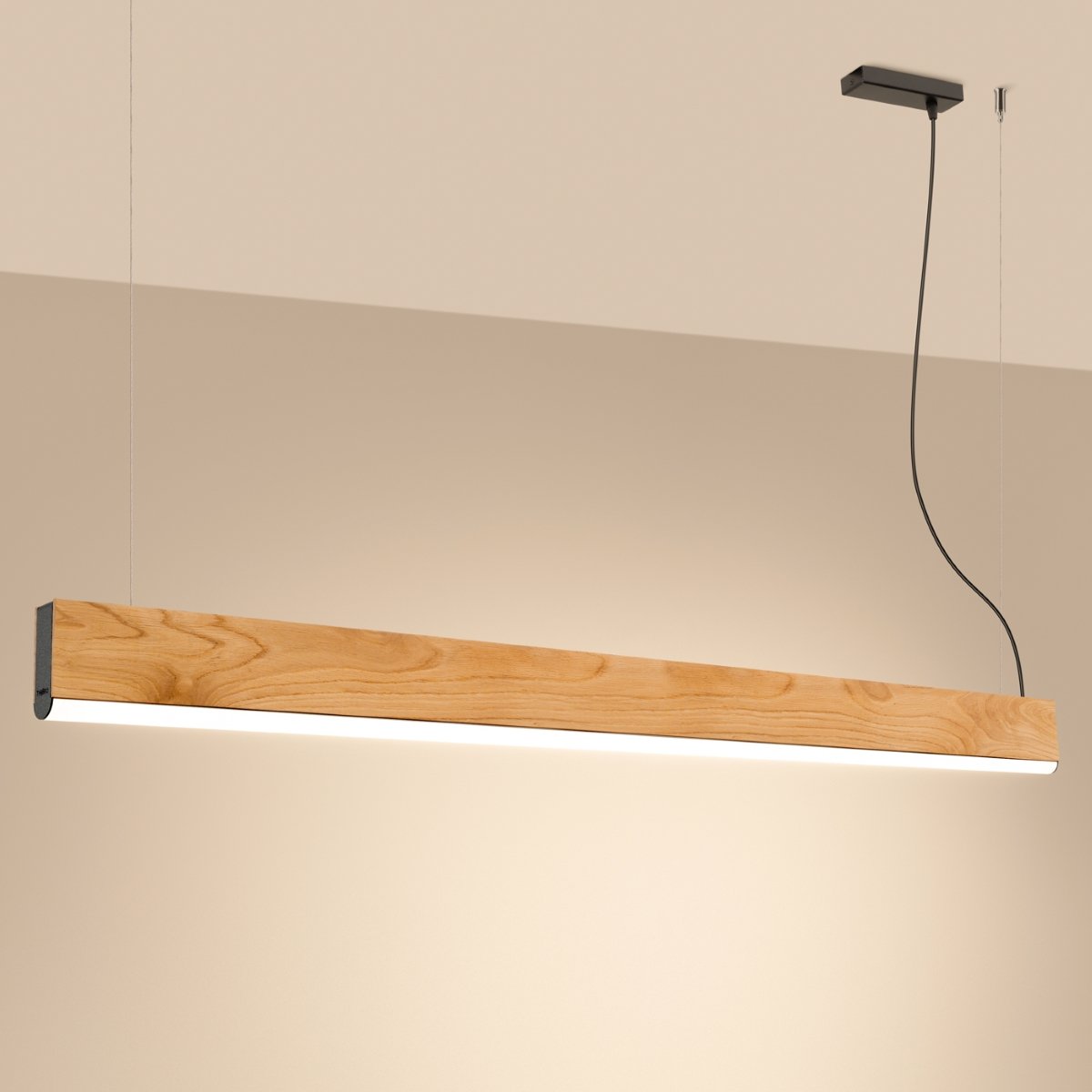 Suspension Bois Chêne LED 1 Lykke chêne, EDEN