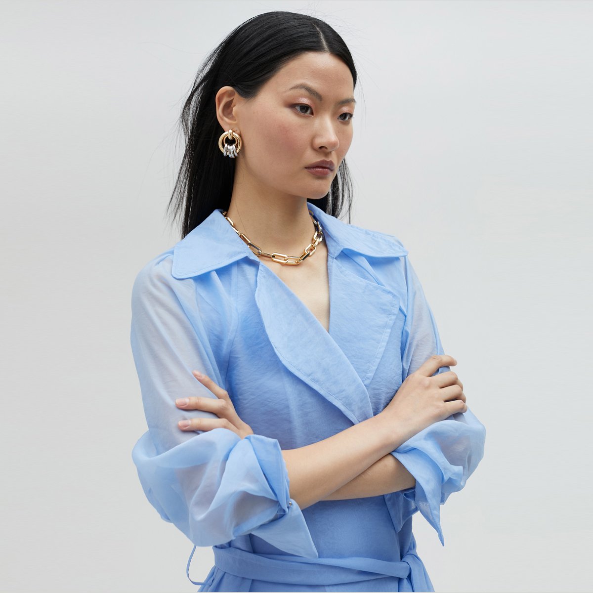 Trench-coat léger transparent ciel, LOLA CASADEMUNT