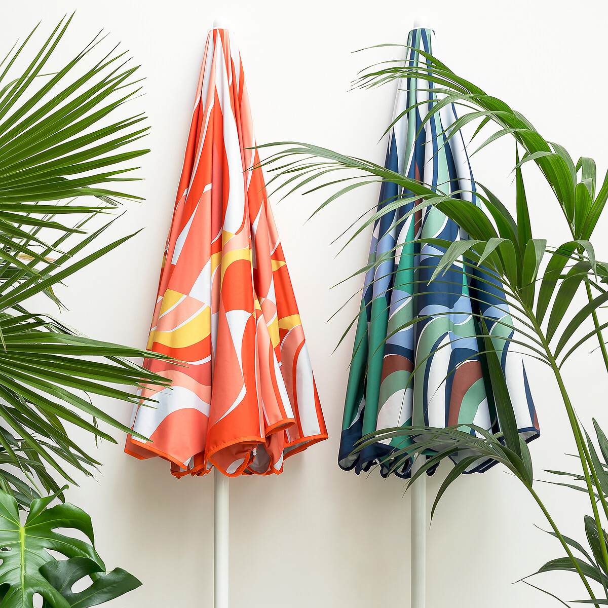 Parasol, tissu avec motif graphique, SONGE VERT vert/bleu, MAPOÉSIE X LA REDOUTE INTÉRIEURS
